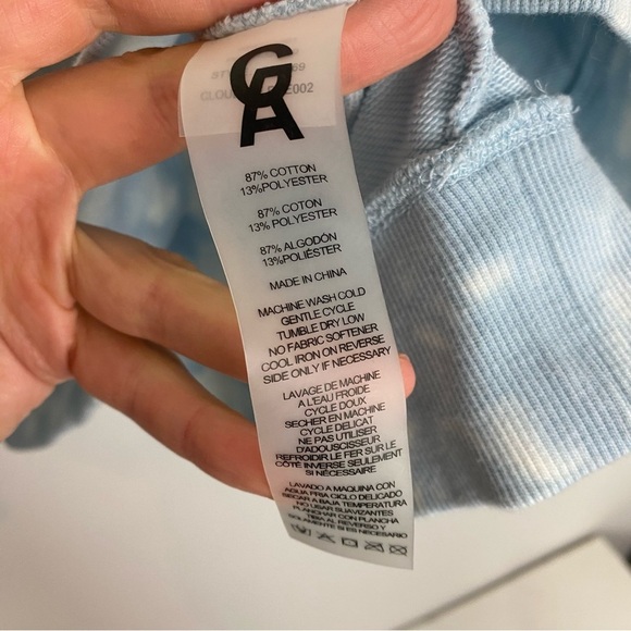 Good American Cloud Tie Dye Hoodie Sweatshirt Womens XL 4 Blue Pullover Pocket - Picture 6 of 11